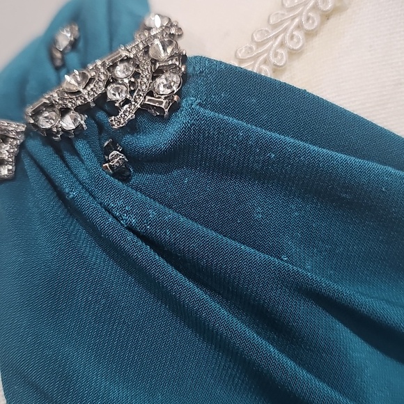 LRL Ralph Lauren Evenings Maxi Gown Size 12 Grèen Glam Gala Event Occasion Noir - Picture 11 of 13